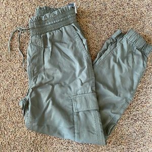 Olive green cargo joggers